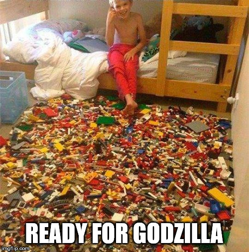 Lego Obstacle | READY FOR GODZILLA | image tagged in lego obstacle | made w/ Imgflip meme maker