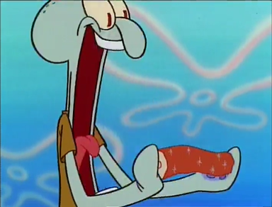 Squidward Eats Coral Blank Meme Template