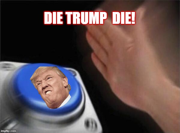 Blank Nut Button | DIE TRUMP  DIE! | image tagged in memes,blank nut button | made w/ Imgflip meme maker