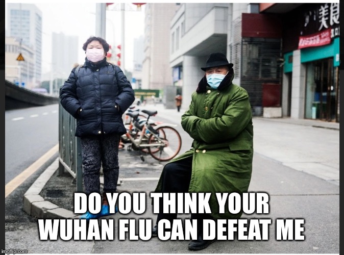 DO YOU THINK YOUR WUHAN FLU CAN DEFEAT ME | image tagged in corona | made w/ Imgflip meme maker