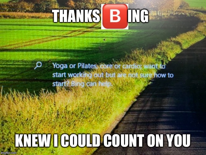 Bing can help... | THANKS          ING; KNEW I COULD COUNT ON YOU | image tagged in bing | made w/ Imgflip meme maker