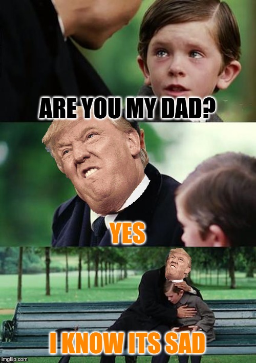 Finding Neverland Meme | ARE YOU MY DAD? YES; I KNOW ITS SAD | image tagged in memes,finding neverland | made w/ Imgflip meme maker