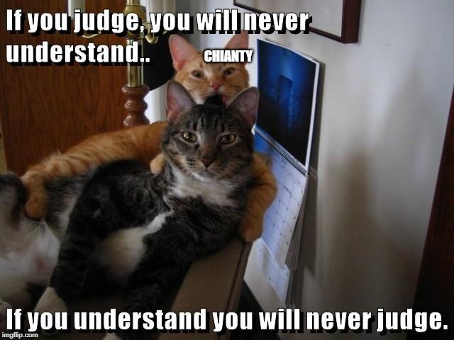 Judge | CHIANTY | image tagged in never | made w/ Imgflip meme maker