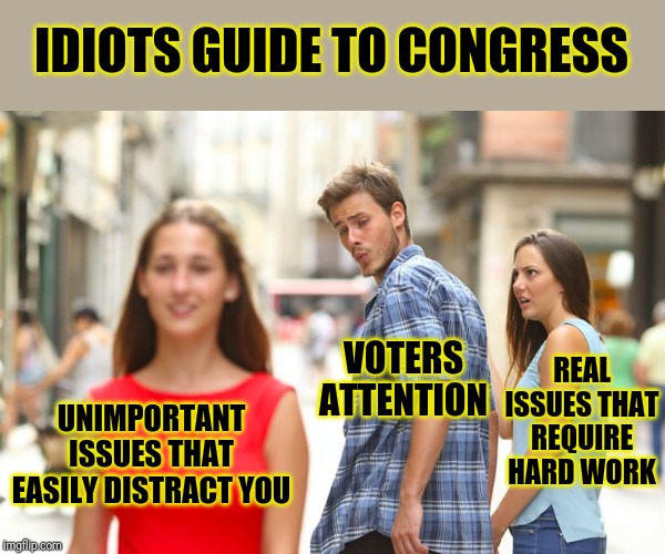 Now you have no excuse. You are being fooled by fake news and ridiculous crisis after crisis. | IDIOTS GUIDE TO CONGRESS; VOTERS ATTENTION; REAL ISSUES THAT REQUIRE HARD WORK; UNIMPORTANT ISSUES THAT EASILY DISTRACT YOU | image tagged in congress,voters,fake news | made w/ Imgflip meme maker