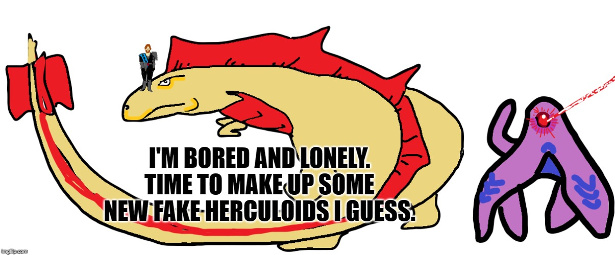IT'S THAT TIME AGAIN! | I'M BORED AND LONELY. TIME TO MAKE UP SOME NEW FAKE HERCULOIDS I GUESS. | image tagged in hanna barberra,alex toth,monsters,1970s,boredom | made w/ Imgflip meme maker
