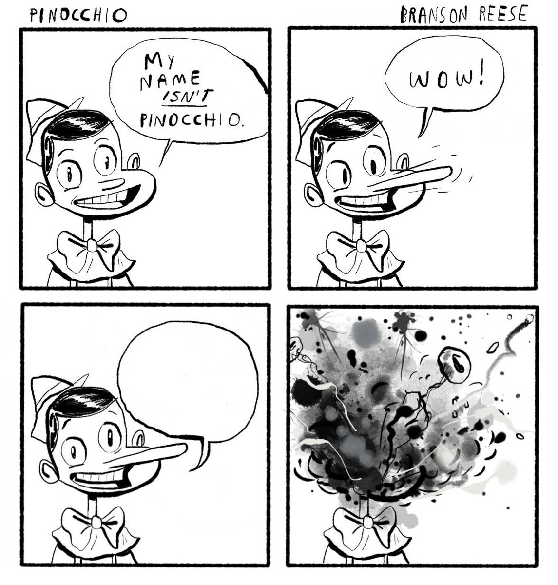 Pinocchio Head Explosion Blank Meme Template