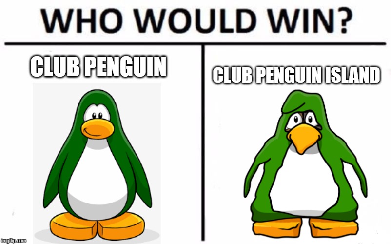 club penguin vs club penguin island meme