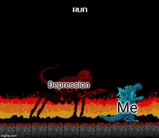 Red | Depression; Me | image tagged in red | made w/ Imgflip meme maker