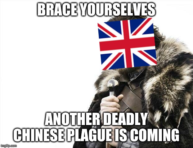 Brace Yourselves X is Coming Meme | BRACE YOURSELVES; ANOTHER DEADLY CHINESE PLAGUE IS COMING | image tagged in memes,brace yourselves x is coming | made w/ Imgflip meme maker