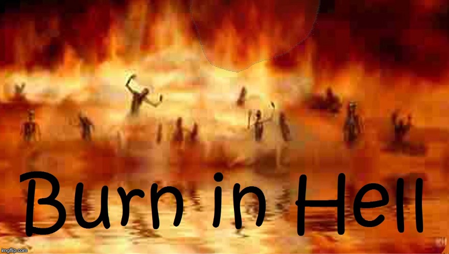 Burn in hell | image tagged in burn in hell | made w/ Imgflip meme maker