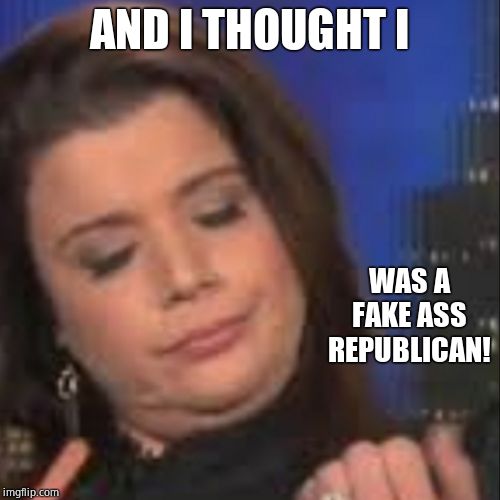 Ana Navarro | AND I THOUGHT I WAS A FAKE ASS REPUBLICAN! | image tagged in ana navarro | made w/ Imgflip meme maker