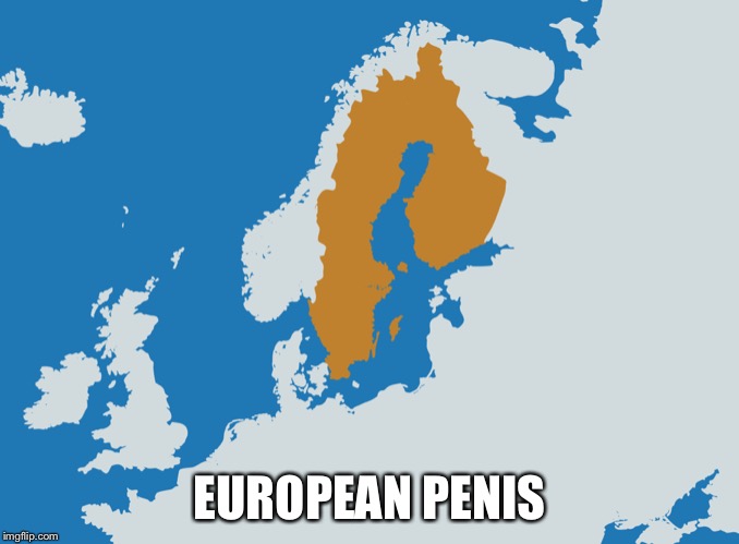 EUROPEAN PENIS | image tagged in sweden,finland,penis jokes,nsfw,geography,memes | made w/ Imgflip meme maker