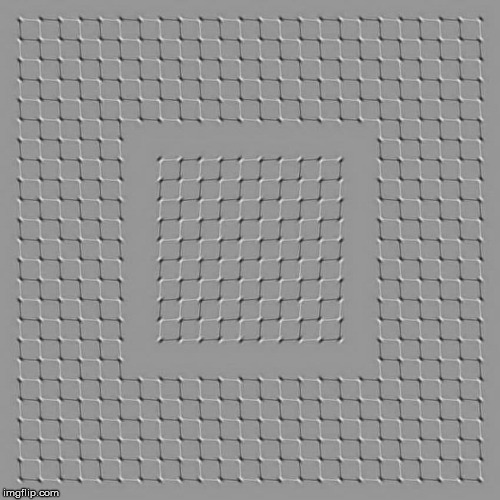 It is not a gif and the middle box moves. | image tagged in optical illusion | made w/ Imgflip meme maker