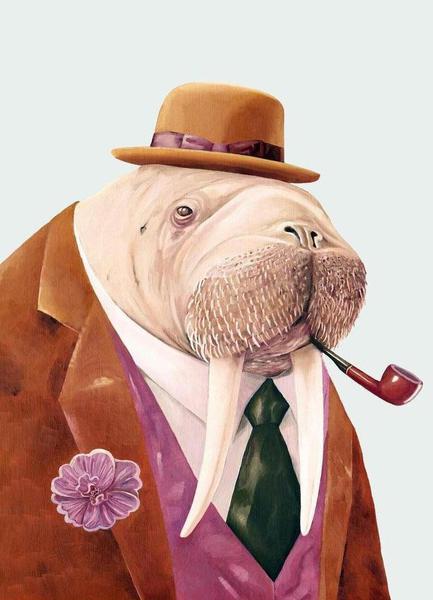Walrus smoking pipe Blank Meme Template