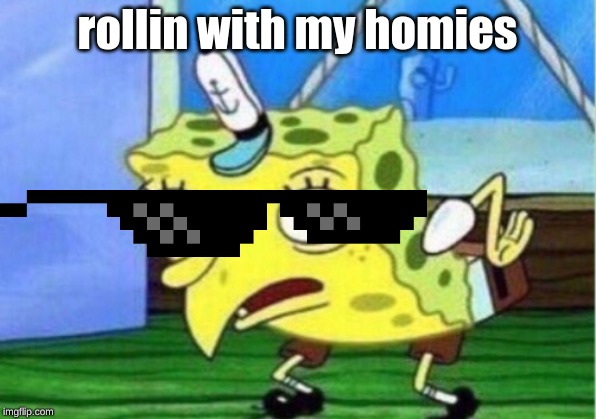 Mocking Spongebob | rollin with my homies | image tagged in memes,mocking spongebob | made w/ Imgflip meme maker