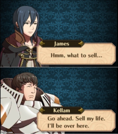 Selling items for gold. | image tagged in fire emblem | made w/ Imgflip meme maker
