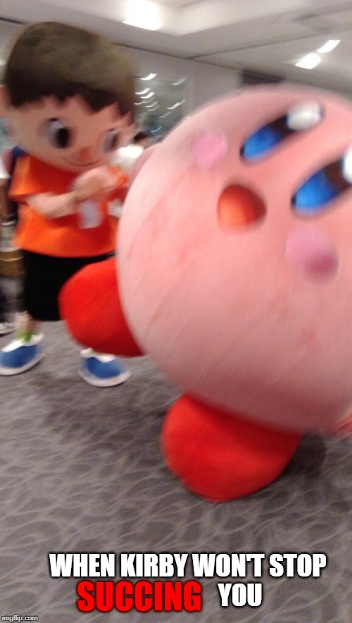 Kirby gets killed | WHEN KIRBY WON'T STOP                      YOU; SUCCING | image tagged in kirby gets killed | made w/ Imgflip meme maker