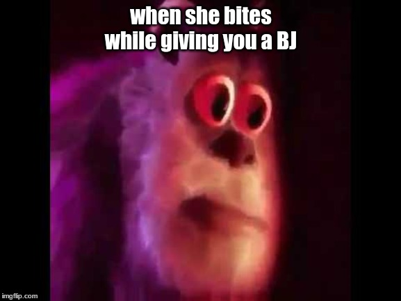 Sully Groan | when she bites while giving you a BJ | image tagged in sully groan | made w/ Imgflip meme maker