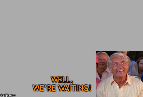 WELL, WE’RE WAITING! | made w/ Imgflip meme maker