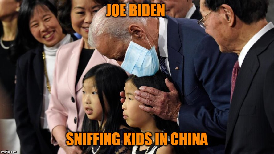 When the urge outweighs the risk! |  JOE BIDEN; SNIFFING KIDS IN CHINA | image tagged in joe biden,joe biden sniffing,creepy joe biden,china,corona,coronavirus | made w/ Imgflip meme maker