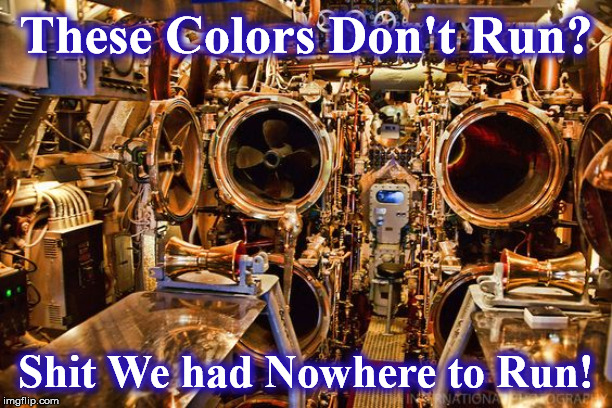 submaRINE | These Colors Don't Run? Shit We had Nowhere to Run! | image tagged in submarine | made w/ Imgflip meme maker