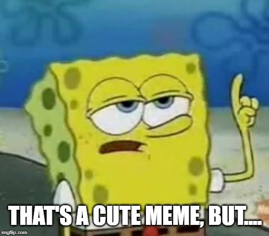 I'll Have You Know Spongebob Meme | THAT'S A CUTE MEME, BUT.... | image tagged in memes,ill have you know spongebob | made w/ Imgflip meme maker