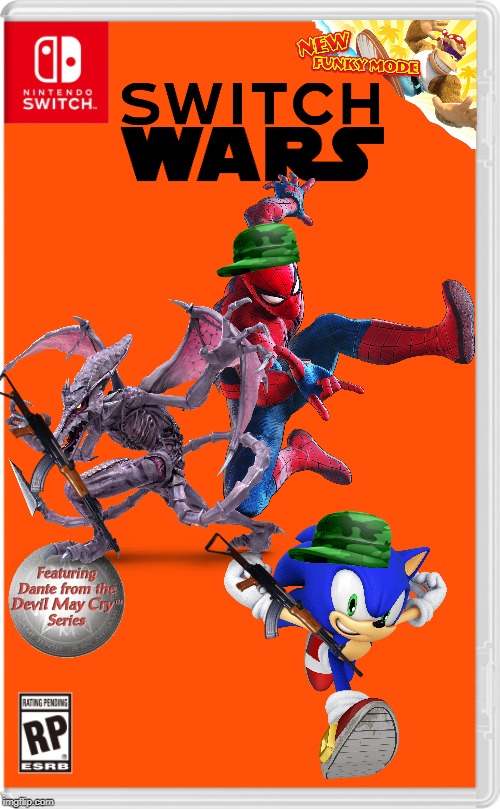 Switch wars 1! | image tagged in nintendo switch cartridge case,nintendo switch,star wars,spider-man,sonic the hedgehog,metroid | made w/ Imgflip meme maker