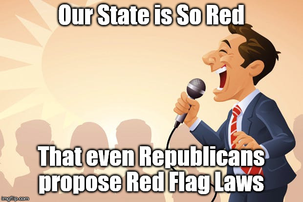 Our State is So Red; That even Republicans propose Red Flag Laws | image tagged in political meme | made w/ Imgflip meme maker