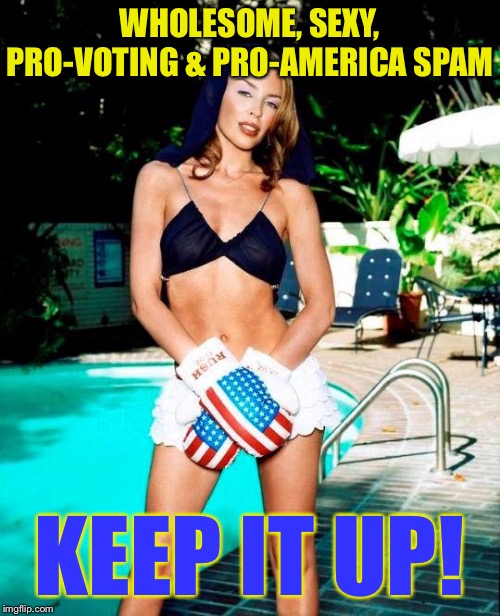 When you cringe at yourself for being the kind of person who unironically likes anodyne shit like this | WHOLESOME, SEXY, PRO-VOTING & PRO-AMERICA SPAM; KEEP IT UP! | image tagged in kylie america boxing gloves,election 2020,vote,voting,sexy,america | made w/ Imgflip meme maker