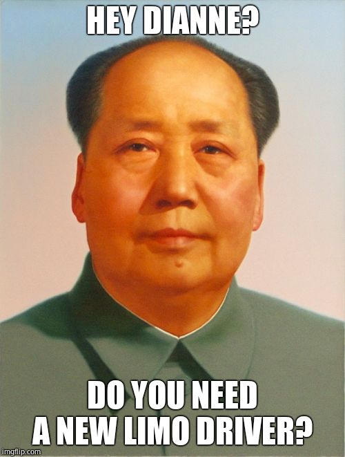 Mao Zedong | HEY DIANNE? DO YOU NEED A NEW LIMO DRIVER? | image tagged in mao zedong | made w/ Imgflip meme maker