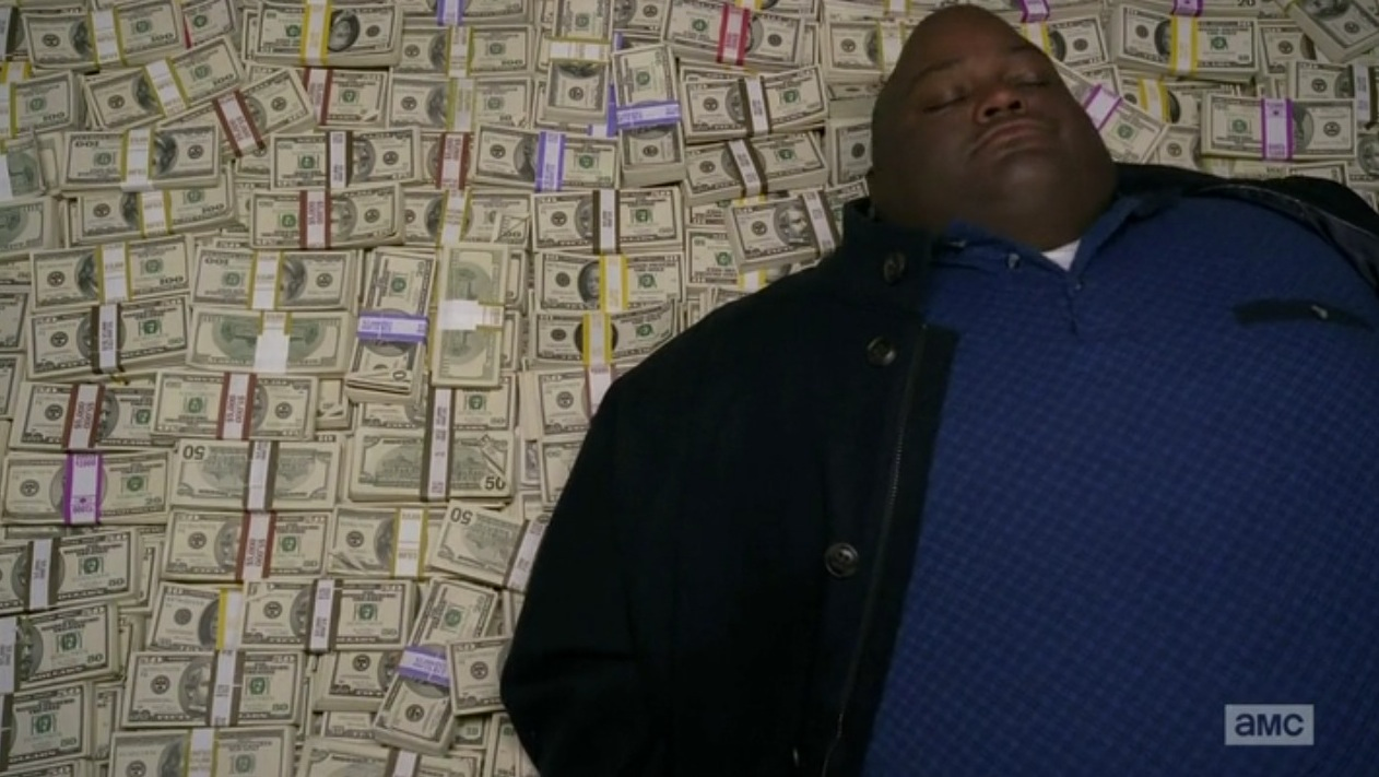 High Quality guy sleeping on pile of money Blank Meme Template