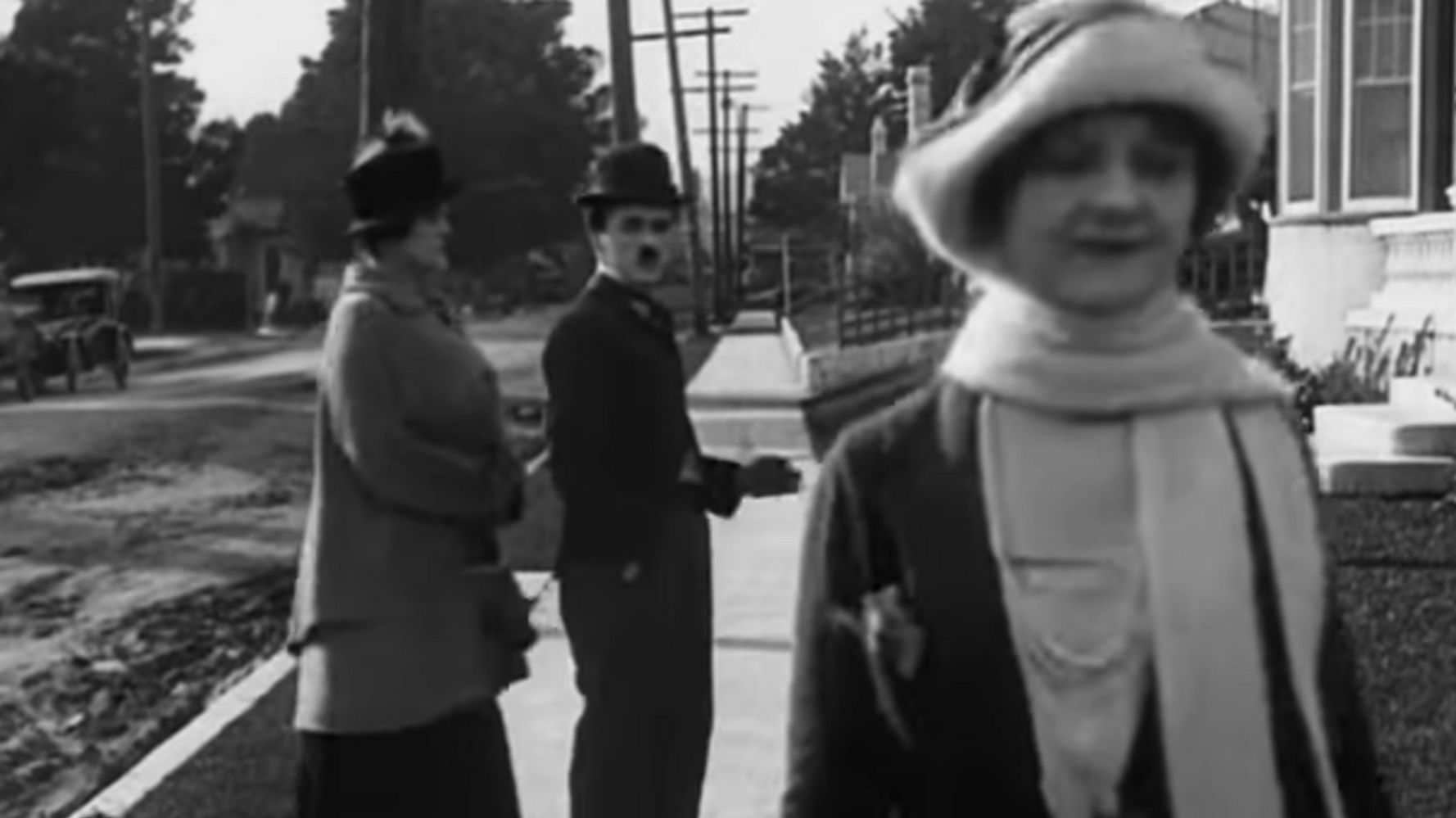 High Quality Distracted Boyfriend (Charlie Chaplin Style V2) Blank Meme Template