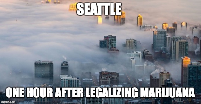 Legalized Marijuana | SEATTLE; ONE HOUR AFTER LEGALIZING MARIJUANA | image tagged in legalized weed,weed | made w/ Imgflip meme maker