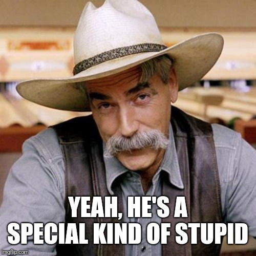 SARCASM COWBOY | YEAH, HE'S A SPECIAL KIND OF STUPID | image tagged in sarcasm cowboy | made w/ Imgflip meme maker