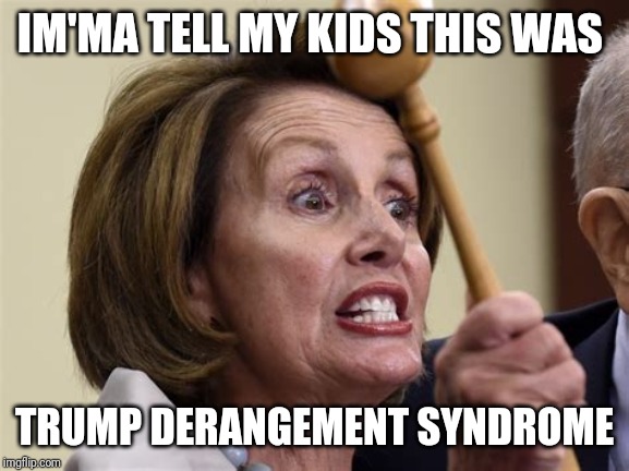 Chill out Liberal | IM'MA TELL MY KIDS THIS WAS; TRUMP DERANGEMENT SYNDROME | image tagged in nancy pelosi wtf | made w/ Imgflip meme maker