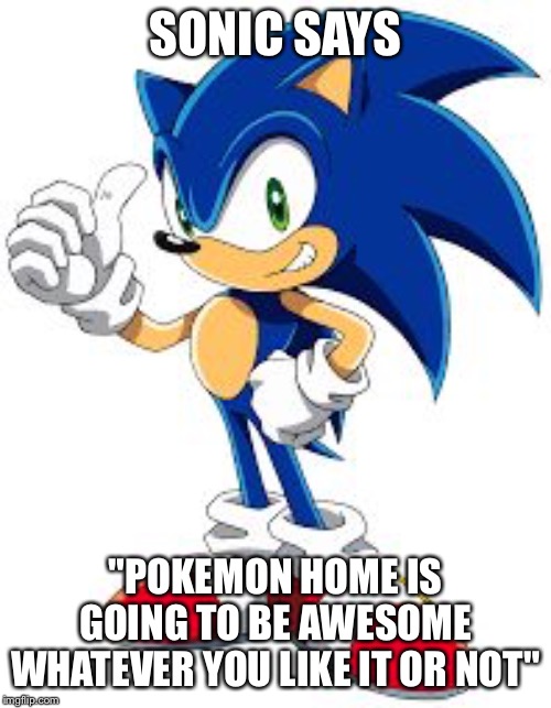 Sonic Says | SONIC SAYS; "POKEMON HOME IS GOING TO BE AWESOME WHATEVER YOU LIKE IT OR NOT" | image tagged in sonic says | made w/ Imgflip meme maker