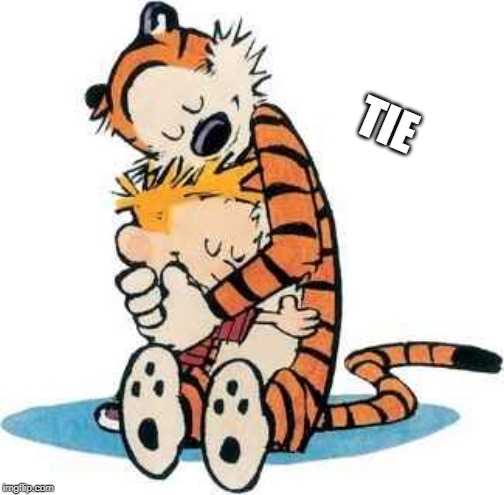 Calvin and Hobbes | TIE | image tagged in calvin and hobbes | made w/ Imgflip meme maker