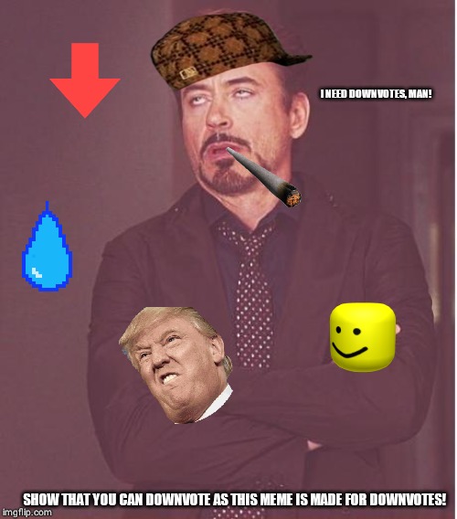 Face You Make Robert Downey Jr | I NEED DOWNVOTES, MAN! SHOW THAT YOU CAN DOWNVOTE AS THIS MEME IS MADE FOR DOWNVOTES! | image tagged in memes,face you make robert downey jr | made w/ Imgflip meme maker