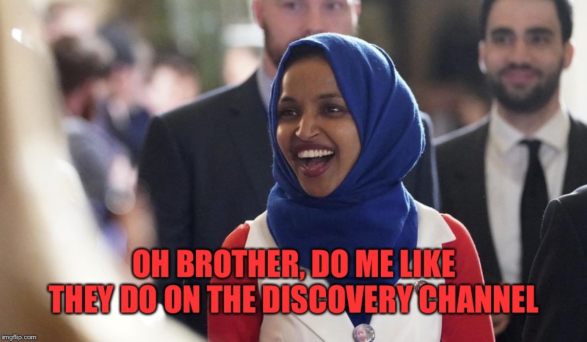 Rep. Ilhan Omar | OH BROTHER, DO ME LIKE THEY DO ON THE DISCOVERY CHANNEL | image tagged in rep ilhan omar | made w/ Imgflip meme maker