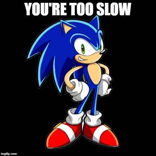 You're Too Slow Sonic Meme | YOU'RE TOO SLOW | image tagged in memes,youre too slow sonic | made w/ Imgflip meme maker