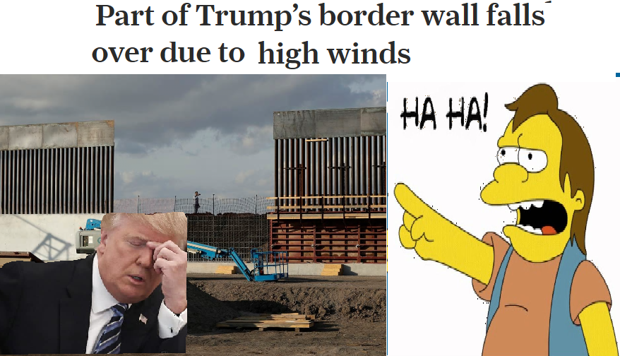 Border Wall collapses Blank Meme Template