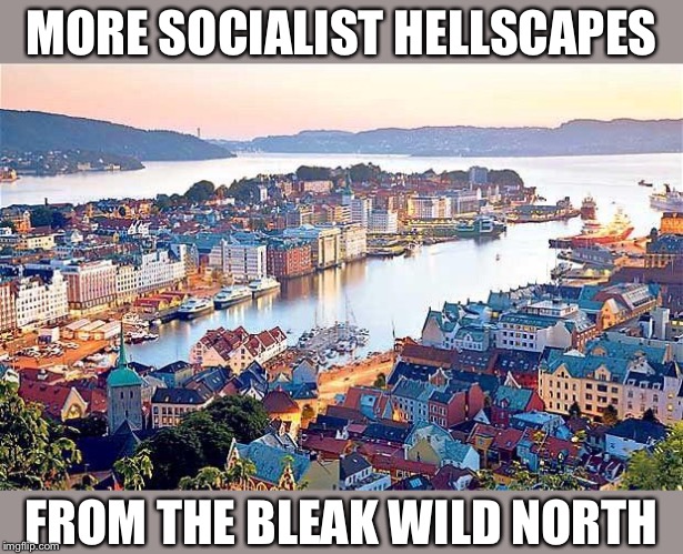 Our socialist future under Bernie. | MORE SOCIALIST HELLSCAPES; FROM THE BLEAK WILD NORTH | image tagged in scandinavia socialist wasteland | made w/ Imgflip meme maker