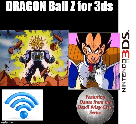 it took me a long time to do this.             ---PLEASE ENJOY--- | DRAGON Ball Z for 3ds | image tagged in 3ds blank template | made w/ Imgflip meme maker