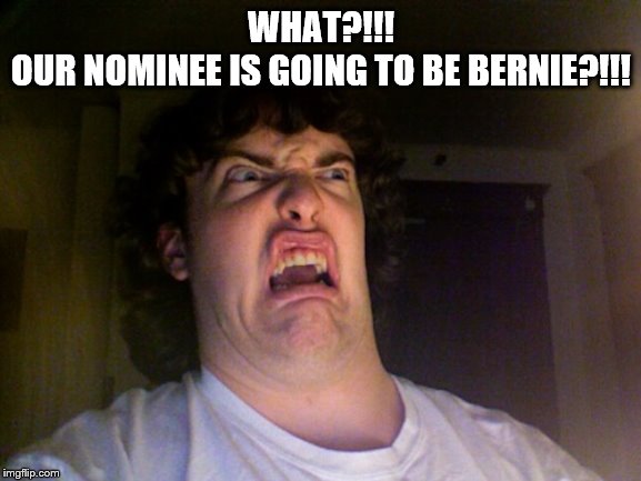 Oh No Meme | WHAT?!!!
OUR NOMINEE IS GOING TO BE BERNIE?!!! | image tagged in memes,oh no | made w/ Imgflip meme maker