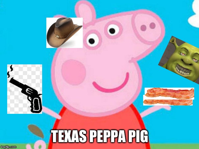 peppa pig | TEXAS PEPPA PIG | image tagged in peppa pig | made w/ Imgflip meme maker