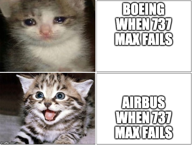 737 Max | BOEING WHEN 737 MAX FAILS; AIRBUS WHEN 737 MAX FAILS | image tagged in boeing,airbus,offensive,late | made w/ Imgflip meme maker