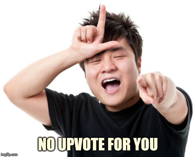 You're a loser | NO UPVOTE FOR YOU | image tagged in you're a loser | made w/ Imgflip meme maker