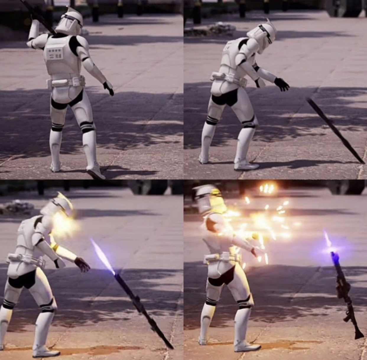 High Quality Clone Shooting Self Blank Meme Template