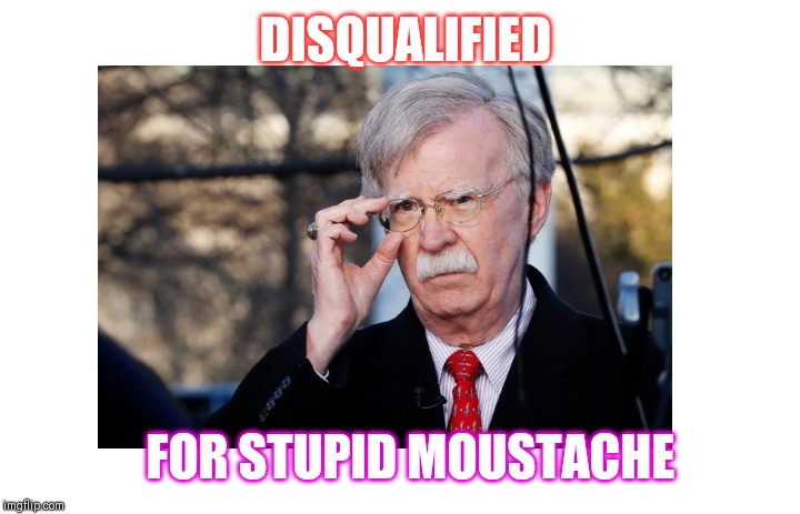 DISQUALIFIED; FOR STUPID MOUSTACHE | image tagged in ramsay bolton,trump impeachment,fakery | made w/ Imgflip meme maker