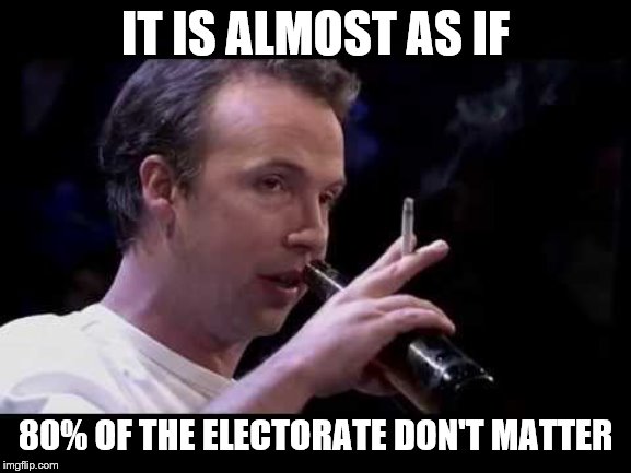 IT IS ALMOST AS IF 80% OF THE ELECTORATE DON'T MATTER | made w/ Imgflip meme maker